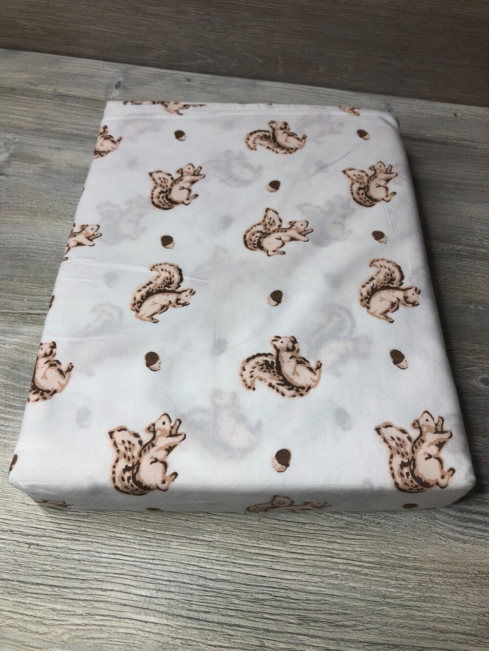 Cath Kidston Twin Sheet Set Acorn Nuts Squirrel White Brown London Cotton Rare